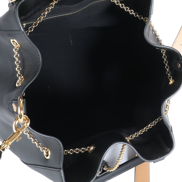 Fendi Black Vitello Leather Karligraphy Chain Bucket Bag - Picture 5 of 7